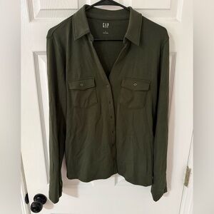 GAP Olive Green Button-Up Shirt